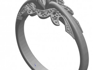gold ring with a diamond 39 3D Model