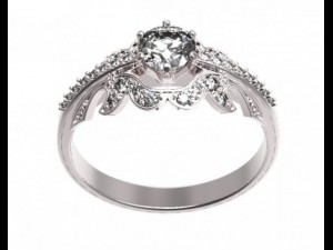 gold ring with a diamond 38 3Dモデル