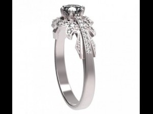 gold ring with a diamond 38 3Dモデル