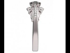 gold ring with a diamond 38 3D Model