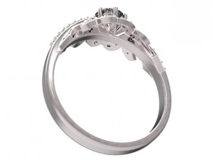 gold ring with a diamond 38 3D Model