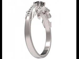 gold ring with a diamond 38 3D Model