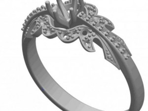 gold ring with a diamond 38 3Dモデル