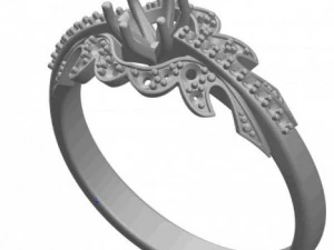 gold ring with a diamond 38 3D Model