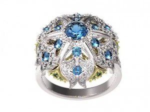 gold ring with a diamond 40 3D Model
