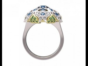 gold ring with a diamond 40 Model 3D