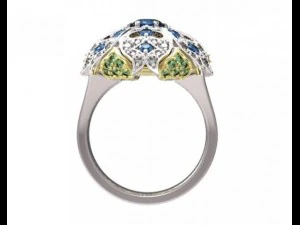 gold ring with a diamond 40 3D Model