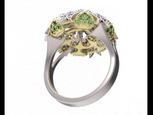gold ring with a diamond 40 Model 3D