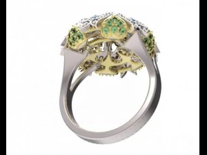 gold ring with a diamond 40 3D Model