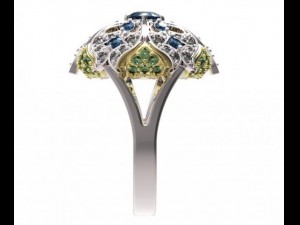 gold ring with a diamond 40 Model 3D