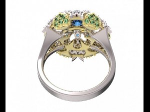 gold ring with a diamond 40 Model 3D