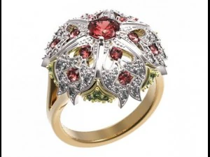 gold ring with a diamond 40 3D Model