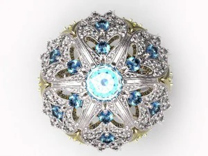 gold ring with a diamond 40 3D Model
