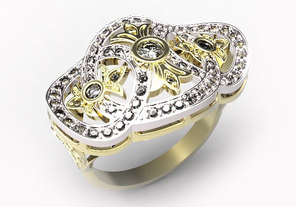 gold ring with a diamond 41 3D 모델 .c4d .max .obj .3ds .fbx .stl .blend