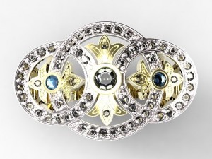 gold ring with a diamond 41 3D 모델