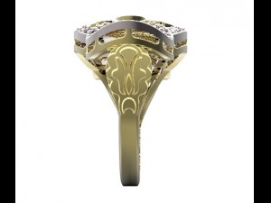 gold ring with a diamond 41 3D 모델