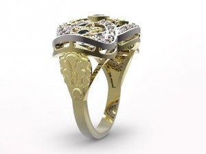 gold ring with a diamond 41 3D 모델