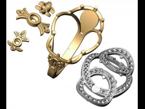 gold ring with a diamond 41 3D 모델