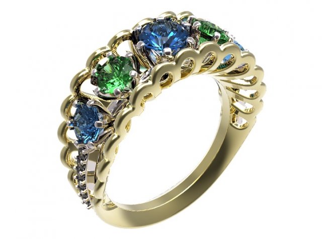 gold ring with a diamond 42 Modelo 3D .c4d .max .obj .3ds .fbx .stl .blend 