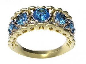 gold ring with a diamond 42 3D Model
