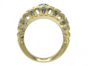 gold ring with a diamond 42 3D Model
