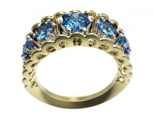 gold ring with a diamond 42 3D Model