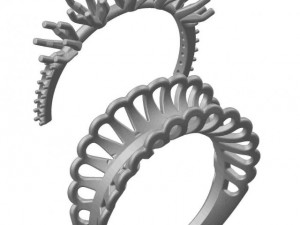 gold ring with a diamond 42 Modelo 3D