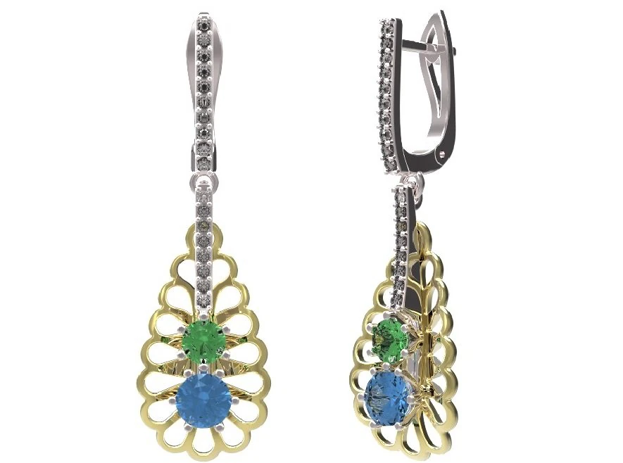 earrings 42 3D Model .c4d .max .obj .3ds .fbx .stl .blend