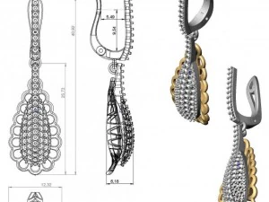 kolczyki 45 Model 3D