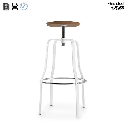 giro stool 3D Model .c4d .max .obj .3ds .fbx .stl .blend 