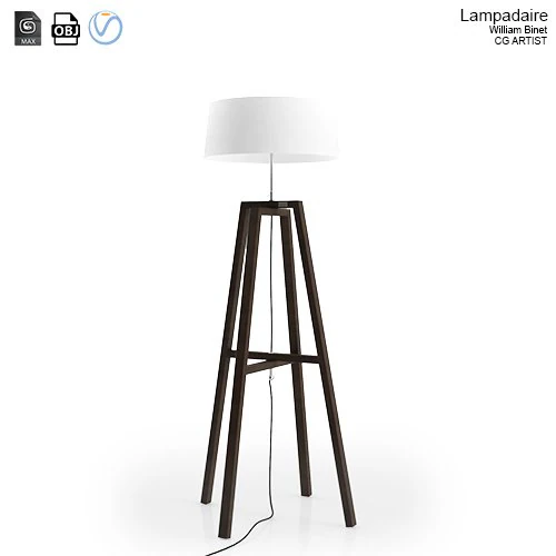 lampadaire cape cod 3D Model .c4d .max .obj .3ds .fbx .stl .blend 