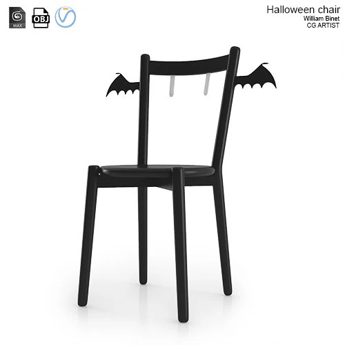 halloween chair 3D Model .c4d .max .obj .3ds .fbx .stl .blend 