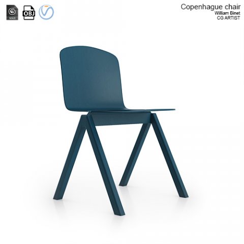 copenhague chair and desk Modello 3D .c4d .max .obj .3ds .fbx .stl .blend 