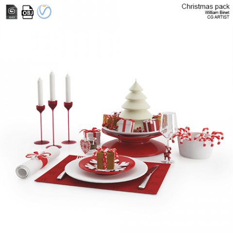 christmas pack Modèle 3D .c4d .max .obj .3ds .fbx .stl .blend 