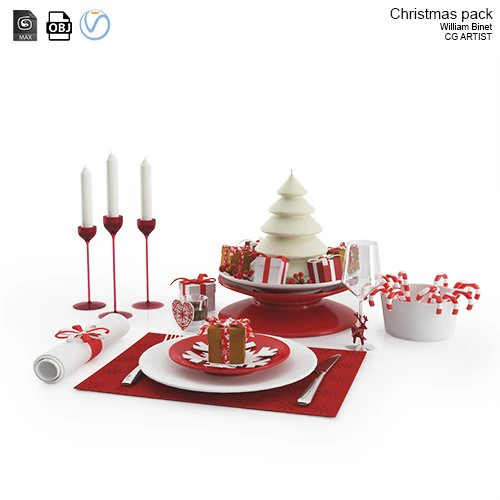 christmas pack 3D Model .c4d .max .obj .3ds .fbx .stl .blend 