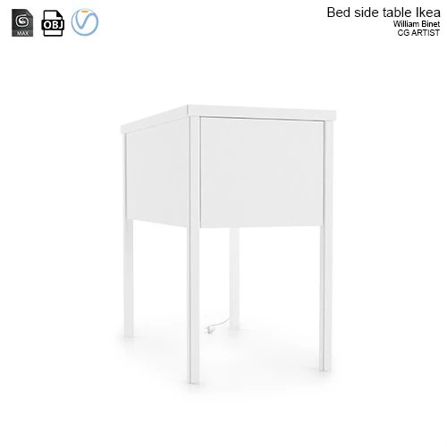 yatak yan masası 3D Model .c4d .max .obj .3ds .fbx .stl .blend 
