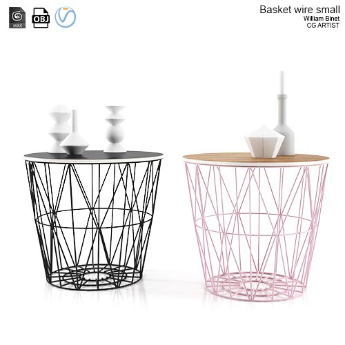 basket wire 3D Model .c4d .max .obj .3ds .fbx .stl .blend 