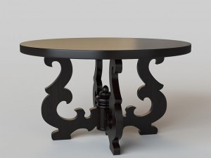 french country round dining table Model 3D