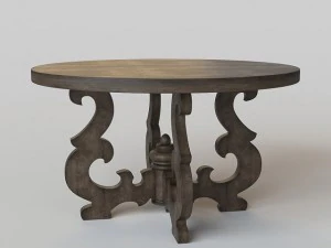 french country round dining table 3D Model