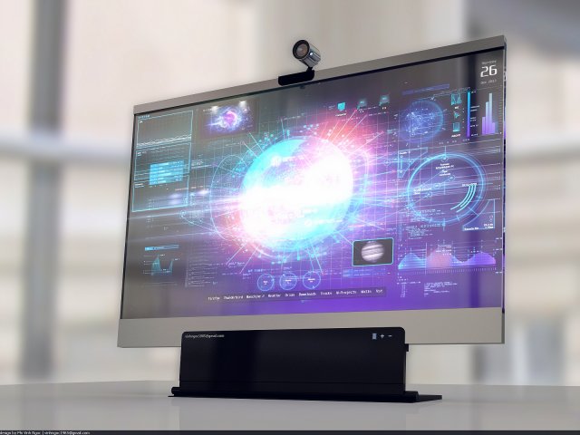 glass monitor 3D Модель .c4d .max .obj .3ds .fbx .stl .blend 
