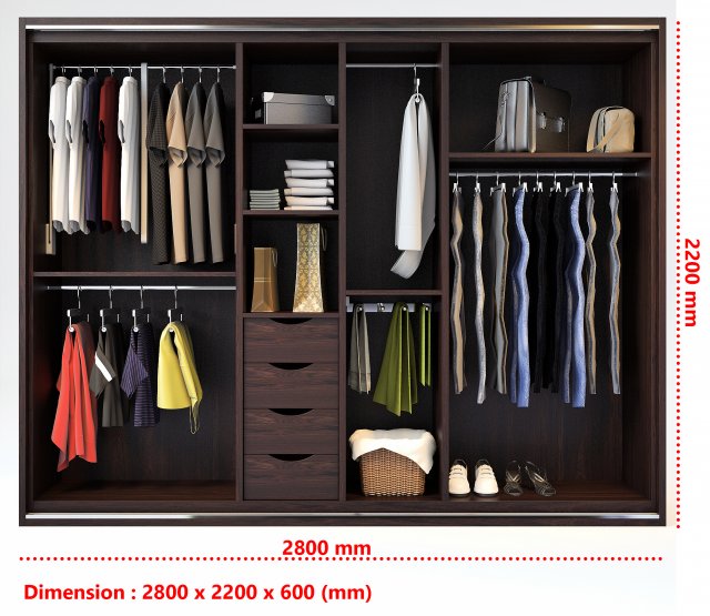 wardrobe 01 Modelo 3D .c4d .max .obj .3ds .fbx .stl .blend 