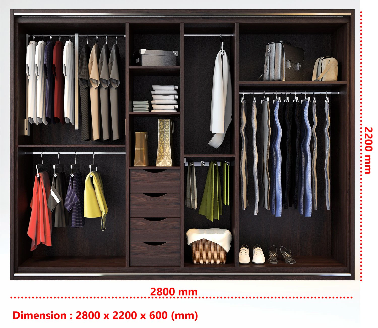 wardrobe 01 3D Model .c4d .max .obj .3ds .fbx .stl .blend 