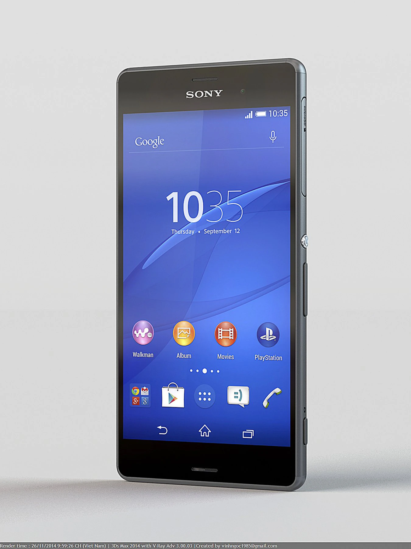 sony xperia z3 3D Model .c4d .max .obj .3ds .fbx .stl .blend 
