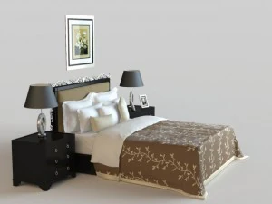 classic bed 001 3D Model