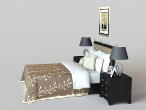 classic bed 001 3D 模型