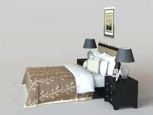 classic bed 001 3D Model