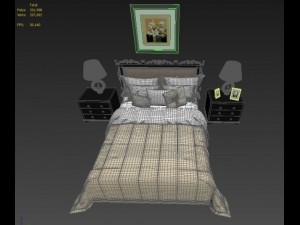 classic bed 001 3D 模型