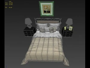 classic bed 001 3D Model