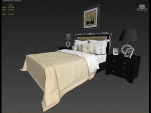 classic bed 001 3D 模型