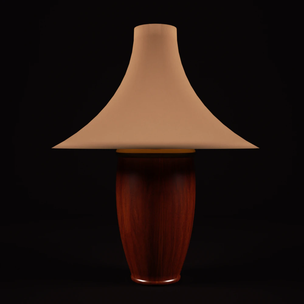 classic walnut table lamp  sale 3D Model .c4d .max .obj .3ds .fbx .stl .blend 